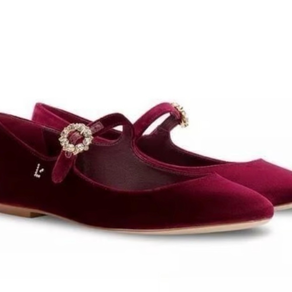 Larroude - brand new. Never worn wine velvet flats. Gorgeous and high quality. - Picture 2 of 3